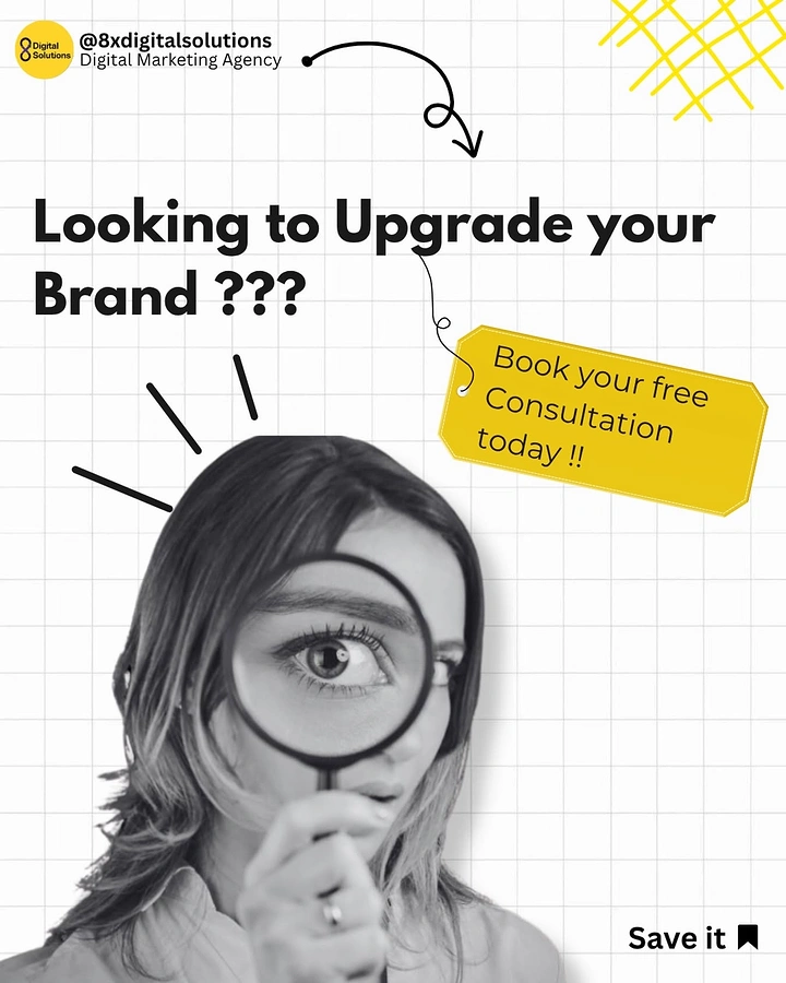 Agency creative ad: Magnifying glass search for brand upgrade