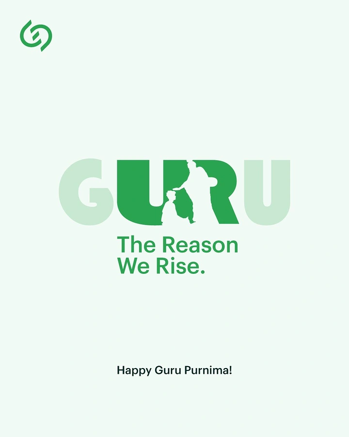 other-festival creative ad: Silhouette of guru blessing a child set inside the letters U and R of the word GURU