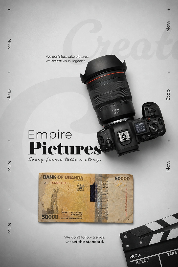 Cameras & Camera Stores creative ad: Camera, currency and cinema storytelling metaphor