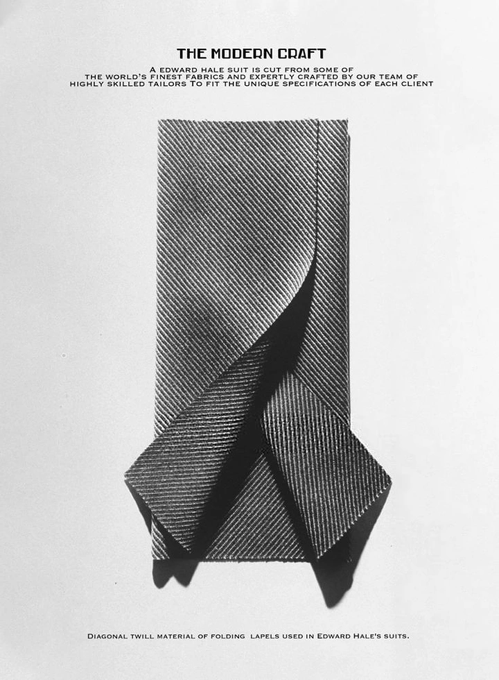 Tailors & Alterations creative ad: Twill fabric folded into lapel shape