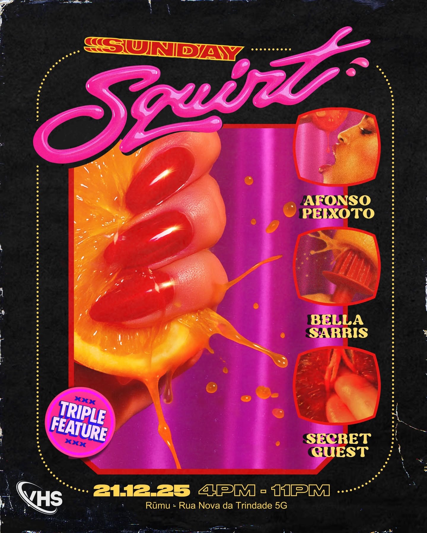 Instagram post: Surreal melting spritz festival composition