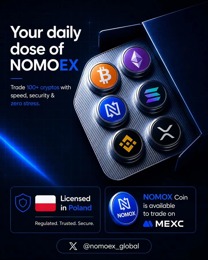 Stock Brokers & Investing creative ad: Brushed-metal tray holding six glossy crypto coin buttons