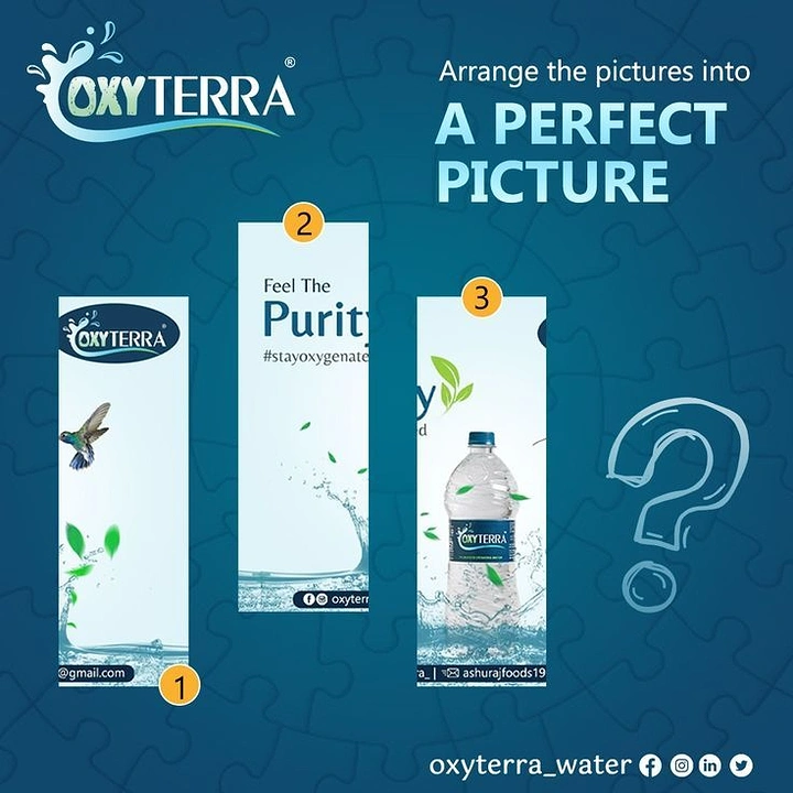 Packaged Drinking Water creative ad: Interactive puzzle frames purity
