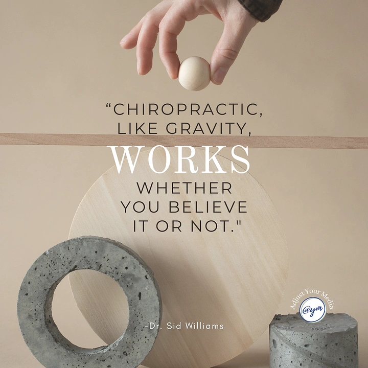 Chiropractors creative ad: Gravity concept supports chiropractic message