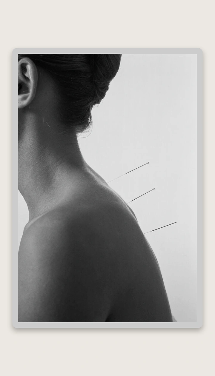 Acupuncture & Cupping Clinics creative ad: Minimal framed composition turns needles graphic