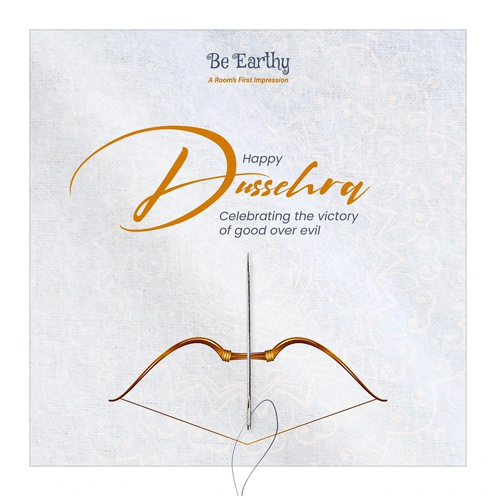 Dussehra creative ad: Golden bow with a sewing needle as its arrow