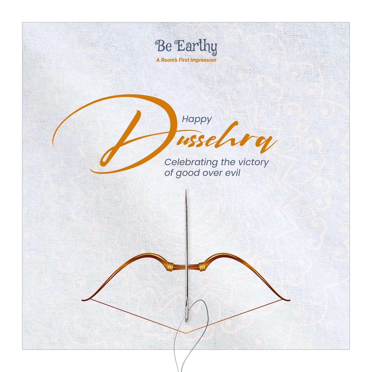 Golden bow with a sewing needle as its arrow
