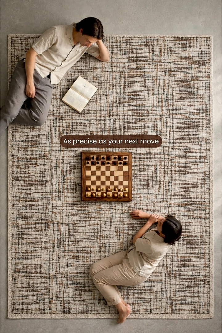 Rugs & Carpets creative ad: Chess metaphor communicates precision