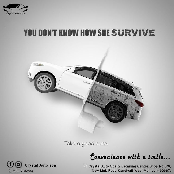 Instagram post: Car peeled clean from dirty, witty copy