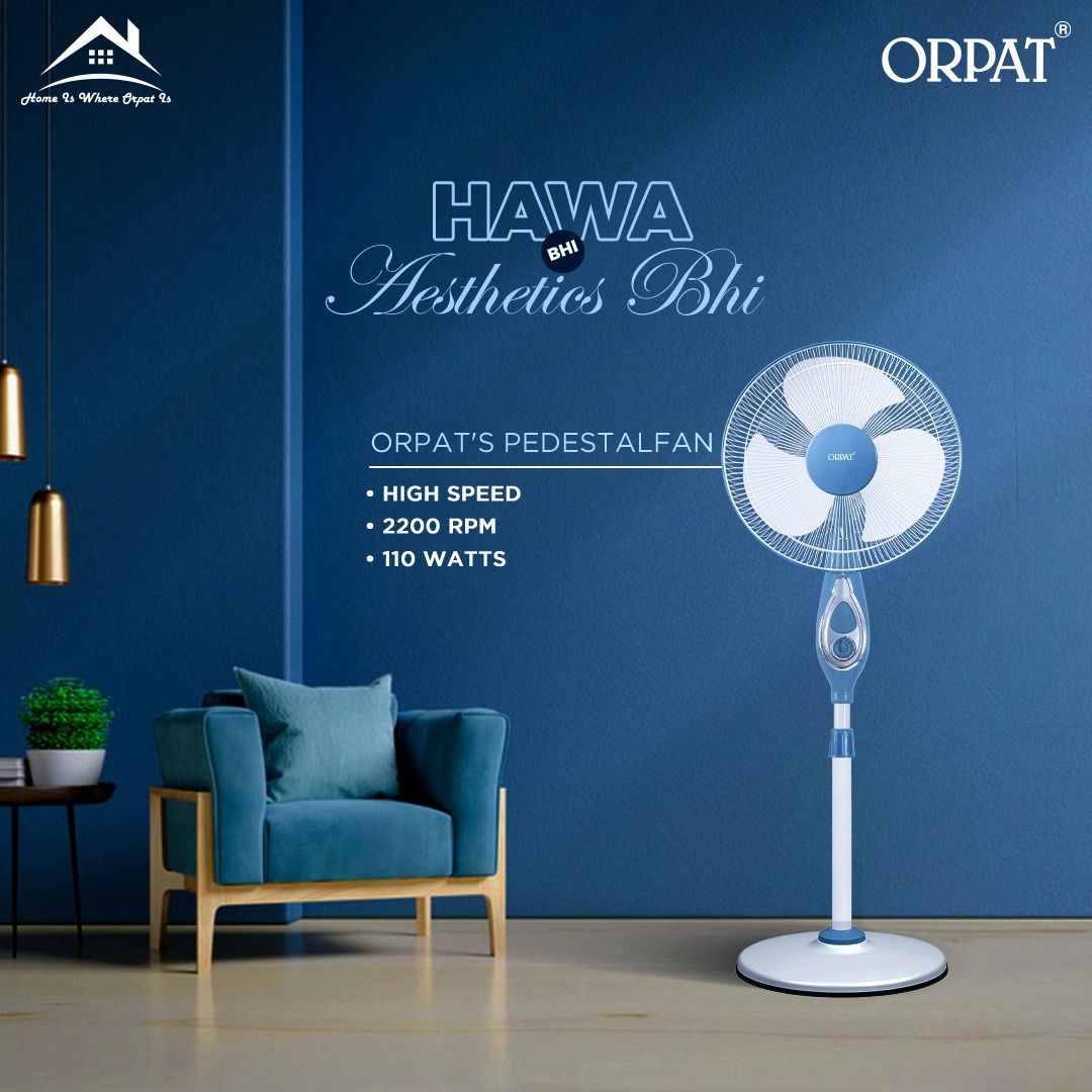 Instagram post: Hawa aesthetics pun, calm fan styling