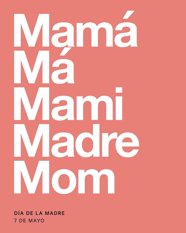 Mother's Day creative ad: Stacked names for mom in large type