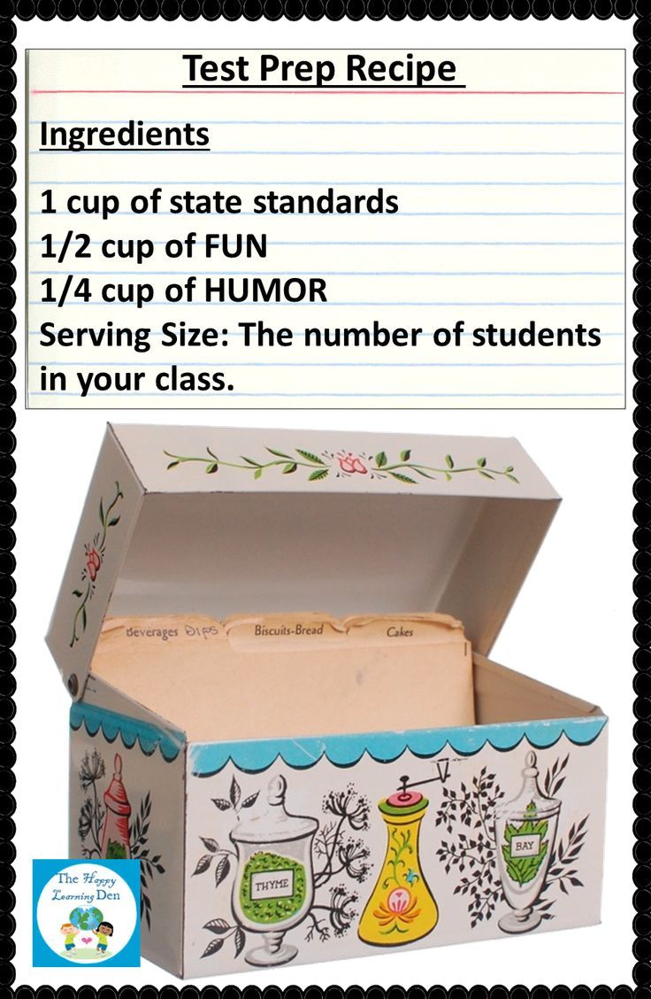 Story: Recipe metaphor for test preparation