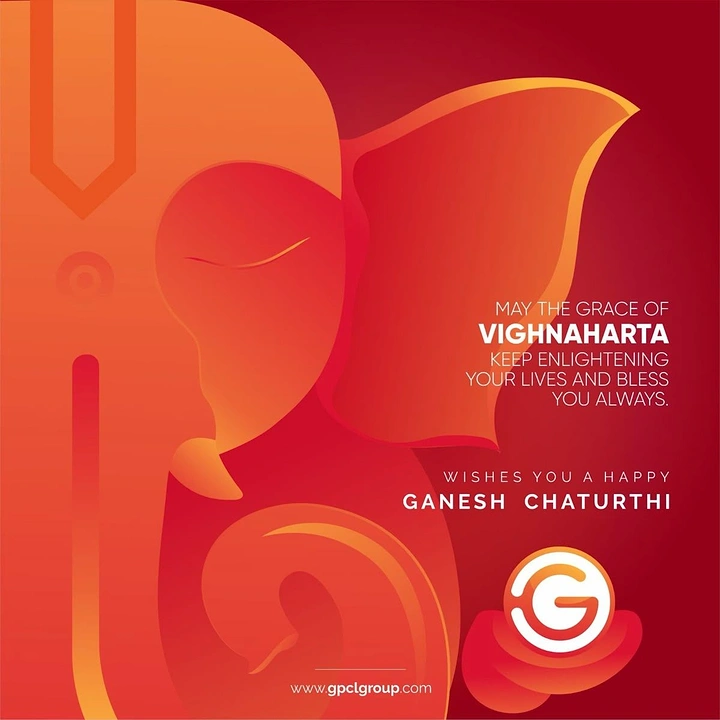 Ganesh Chaturthi creative ad: Cropped abstract gradient Ganesha face