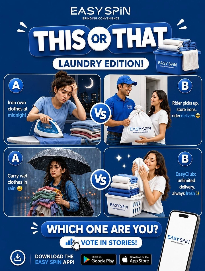 Laundry & Dry Cleaning creative ad: This-or-That interactive laundry comparison