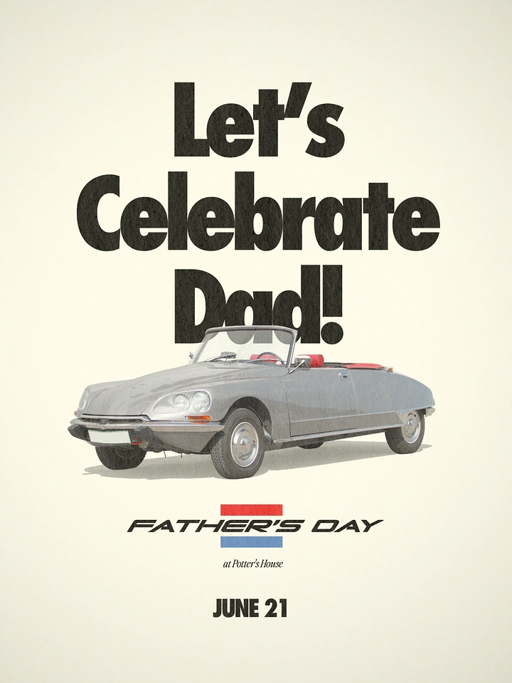 Father's Day creative ad: Vintage grey convertible sedan