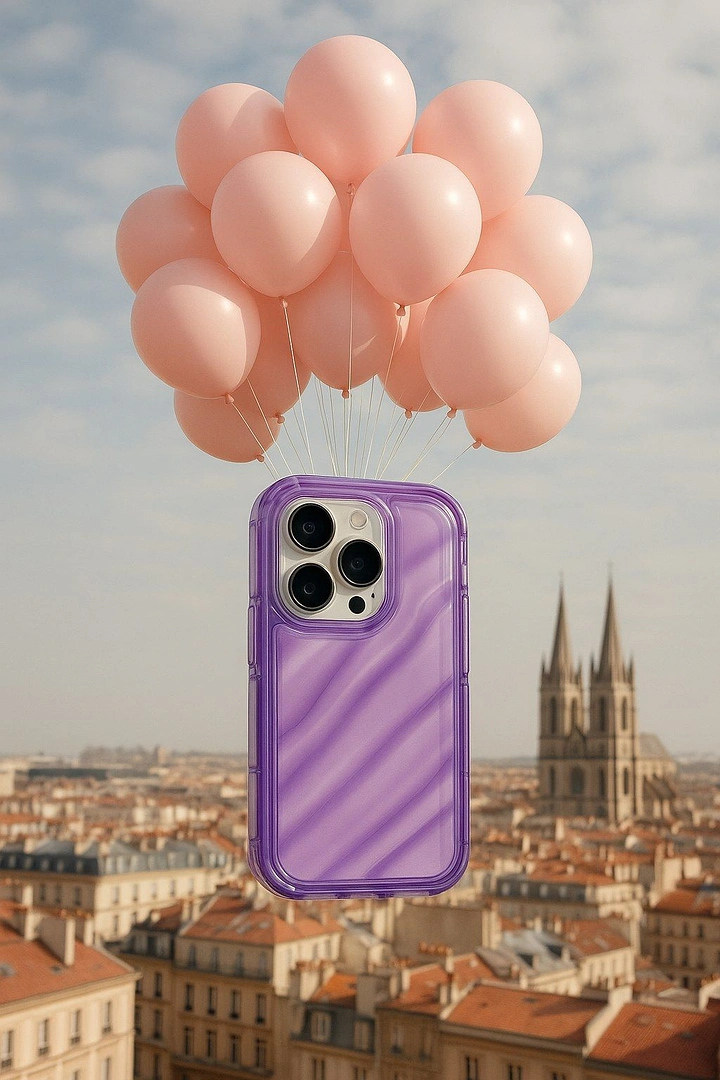 Phone Cases & Mobile Accessories creative ad: Balloons lift the product metaphorically