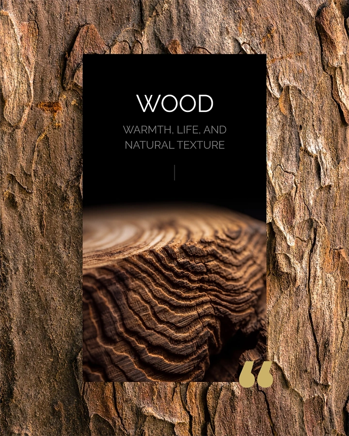 Carpenters & Woodwork creative ad: Bark frame cut away revealing grain