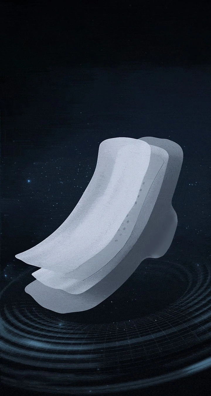 Period Care & Feminine Hygiene creative ad: Pad floats above ripple surface