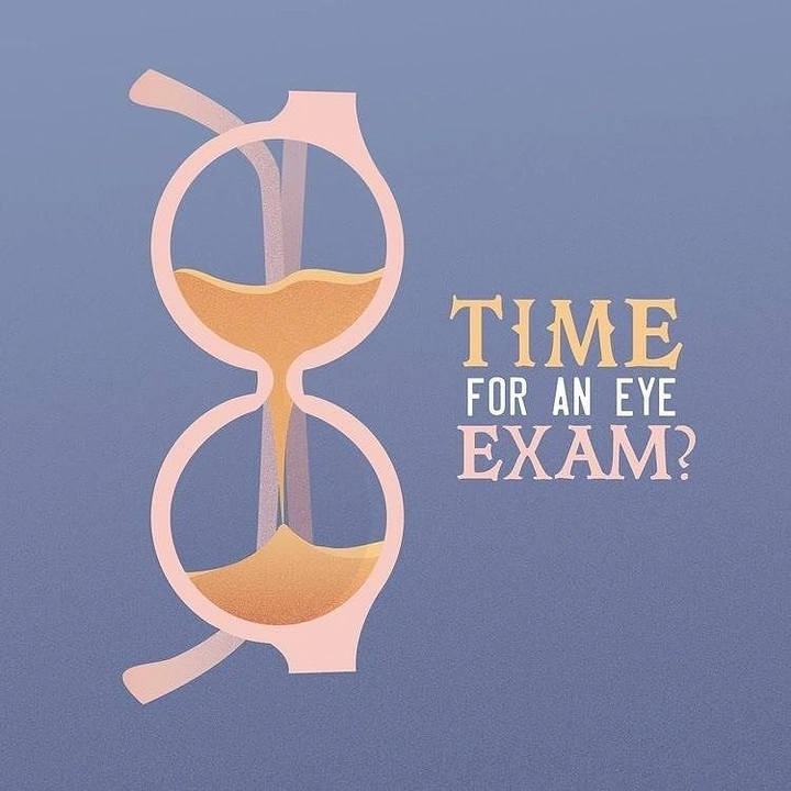 Opticians & Eye Care creative ad: Round glasses drawn as an hourglass with sand