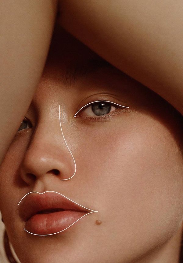 Story: Elegant facial-contour line-art treatment metaphor
