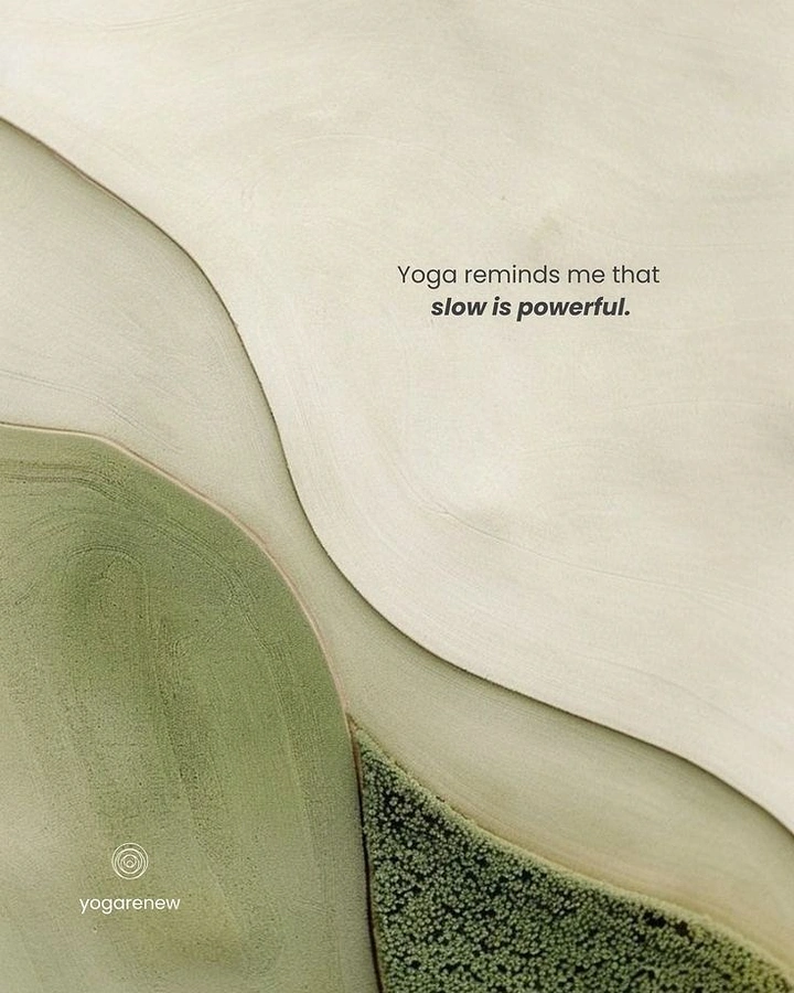 Yoga Studios creative ad: Aerial landscape as metaphor: slow is powerful