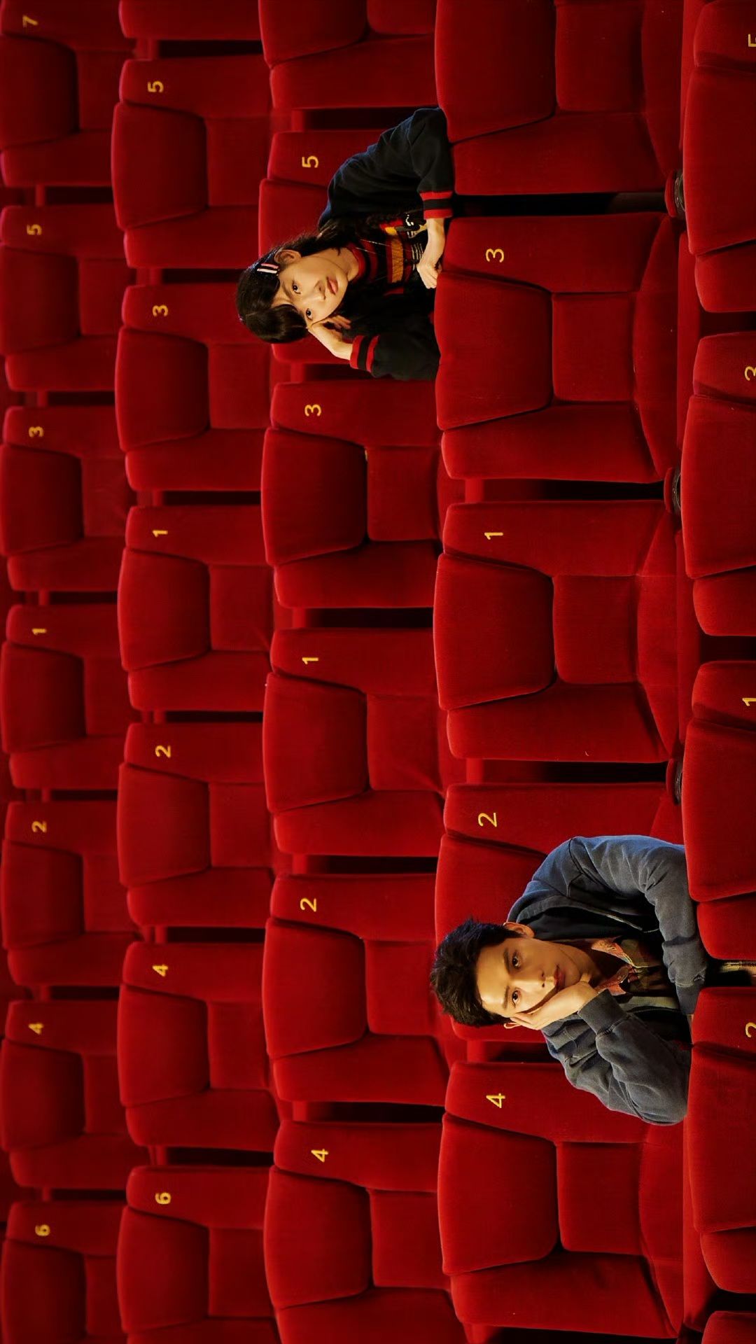 Story: Actors lying across red cinema seats