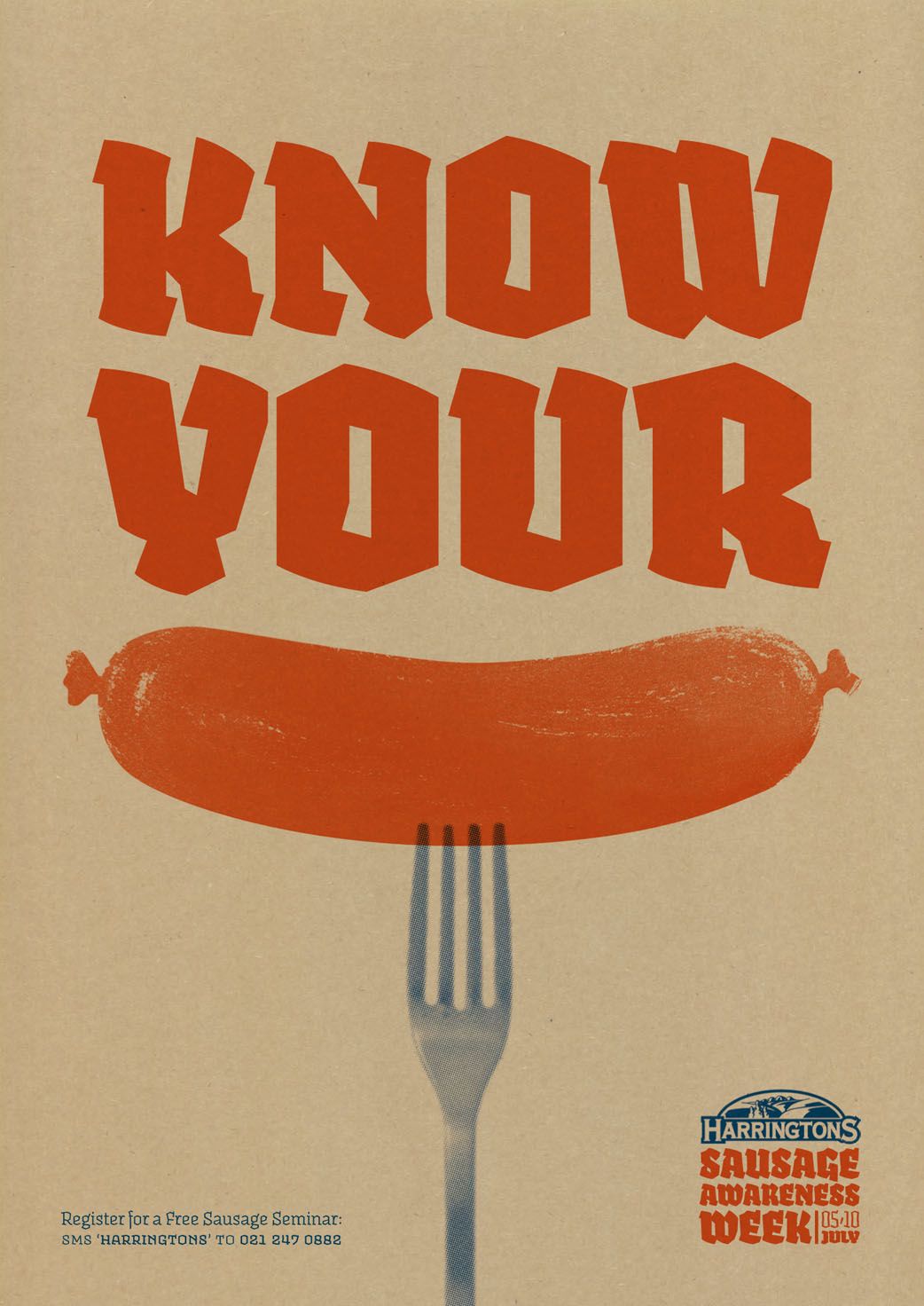Story: Playful sausage slogan poster