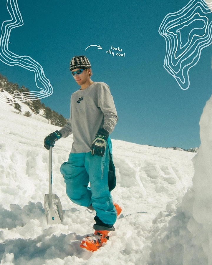 Adventure Sports & Trekking creative ad: Ski pun with playful contour doodles
