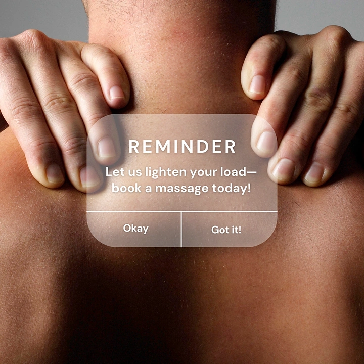 Spa & Massage creative ad: Phone reminder pop-up with two 'yes' buttons