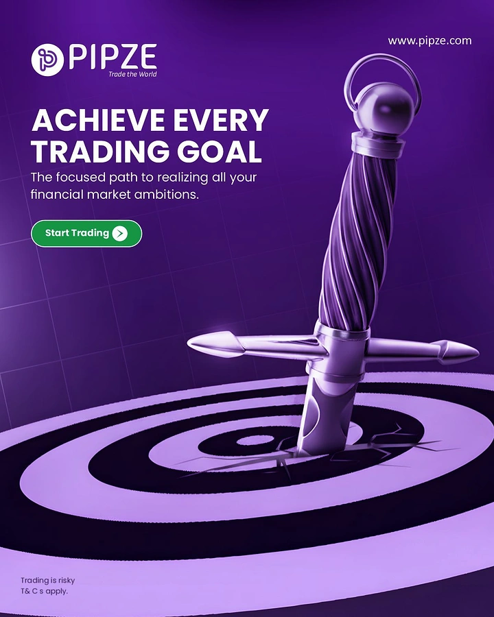 Stock Brokers & Investing creative ad: Candlestick sword hits bullseye target