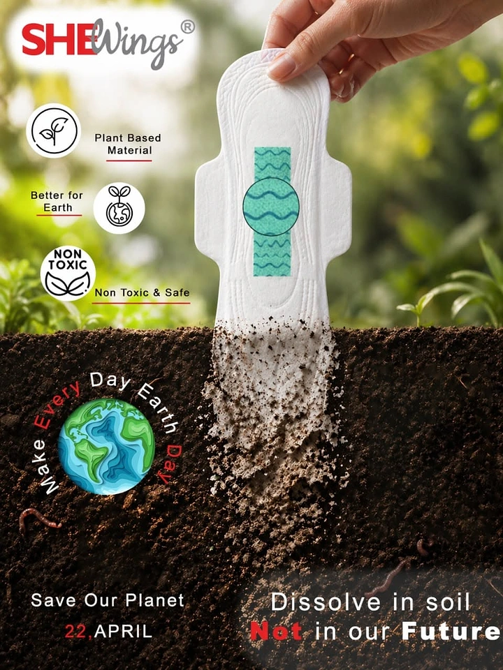 Period Care & Feminine Hygiene creative ad: Pad dissolves into earth metaphor