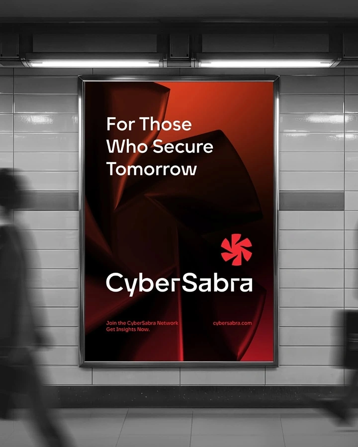 Cybersecurity Companies creative ad: Secure-future message uses doorway metaphor