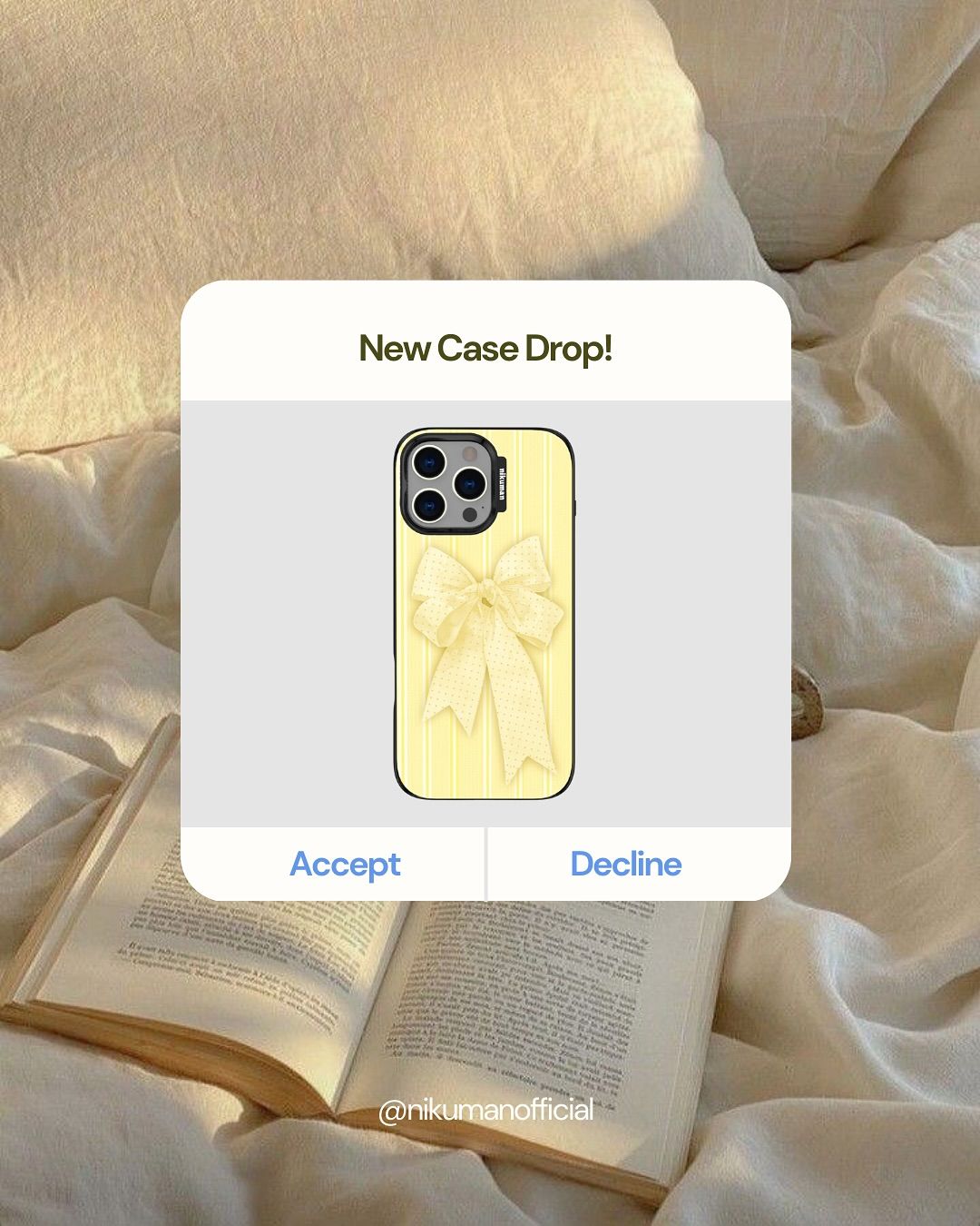 Instagram post: Case drop presented as phone notification