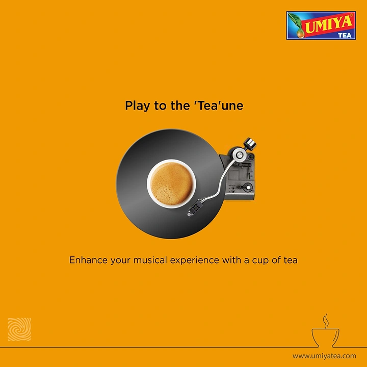 Tea & Chai Brands creative ad: Tea cup as vinyl record pun