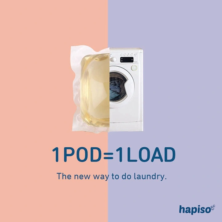 Laundry & Dry Cleaning creative ad: Pod and washer split: 1 pod = 1 load