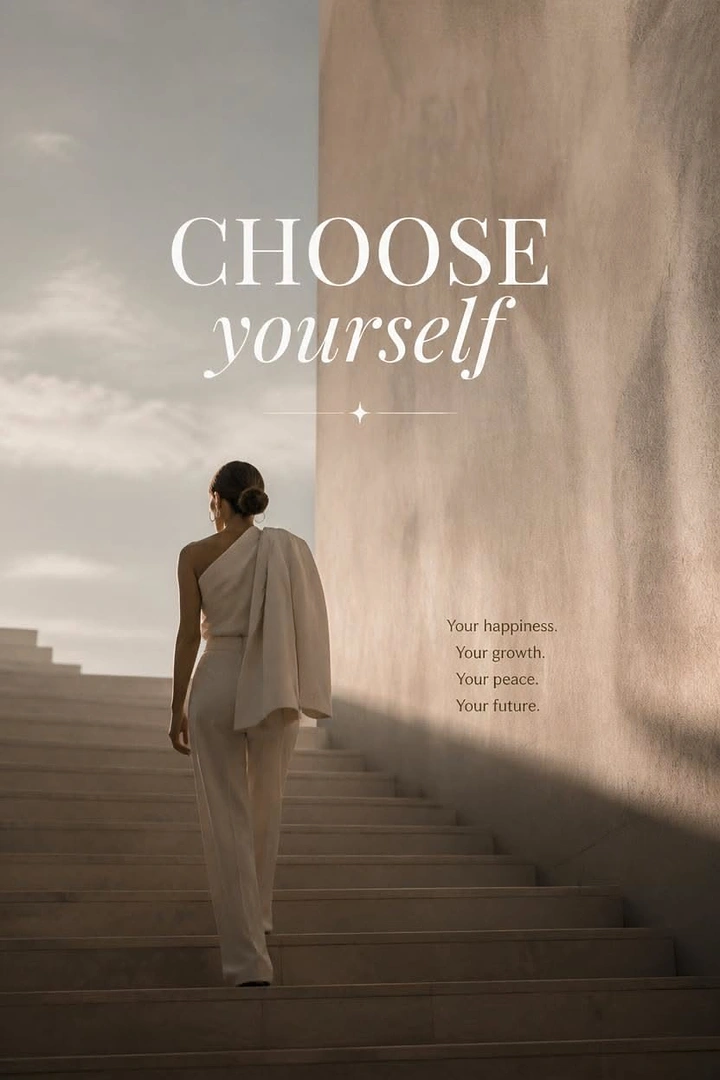 Life & Business Coaches creative ad: Staircase visually reinforces choosing yourself
