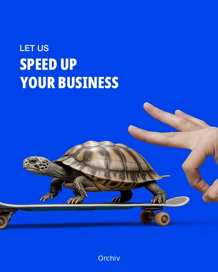 Agency creative ad: Tortoise on skateboard as speed metaphor