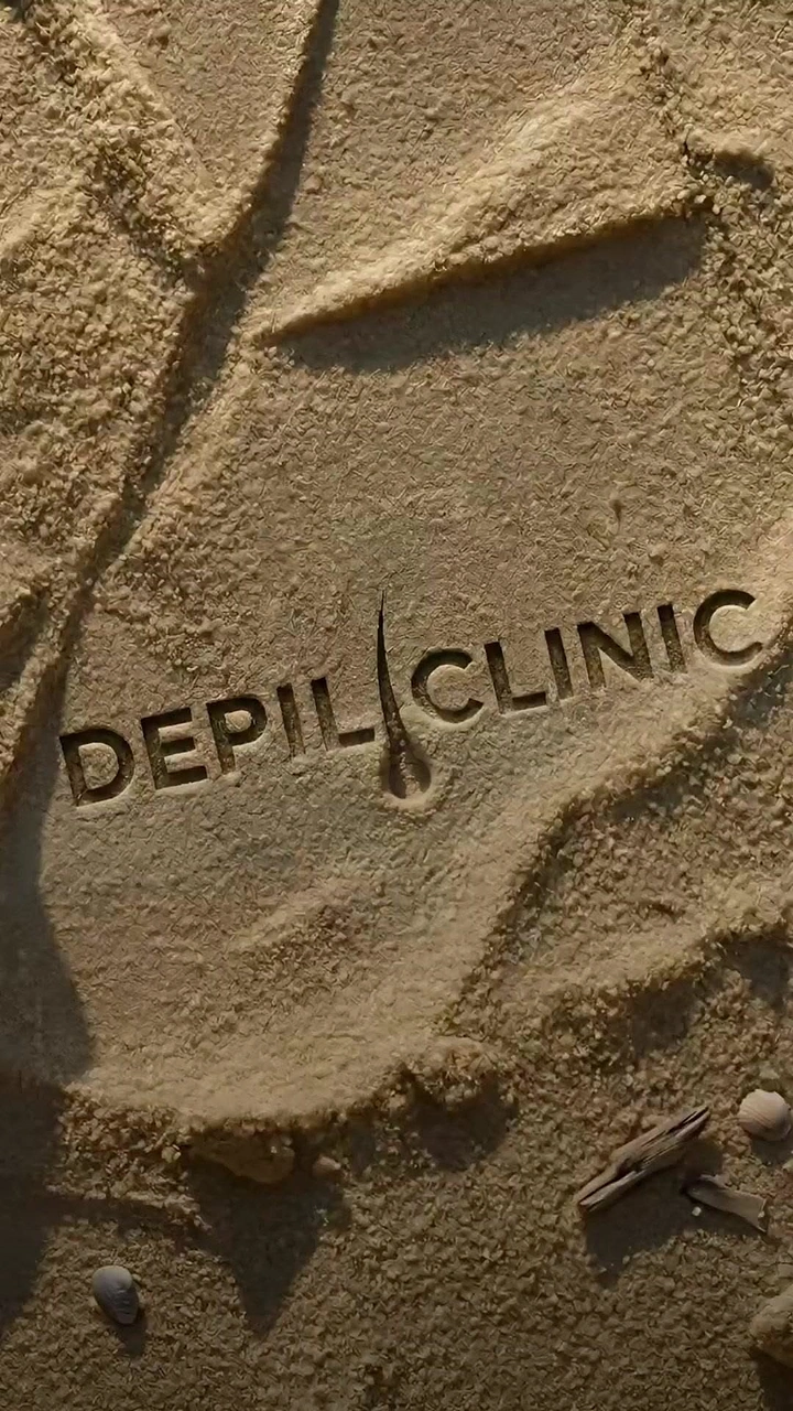 Skin & Cosmetic Clinics creative ad: Brand name razored into sand