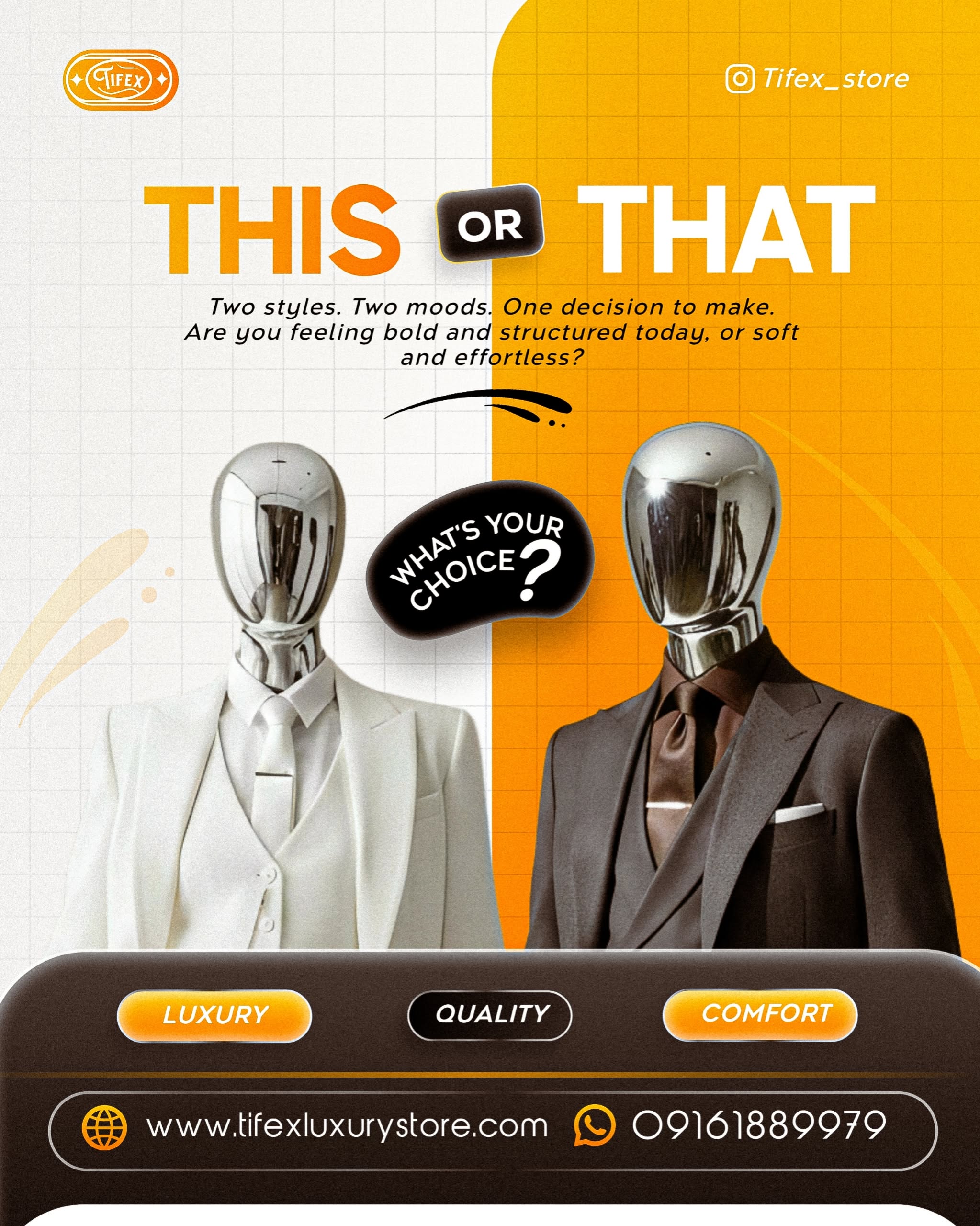 Instagram post: This-or-that choice turns suits interactive