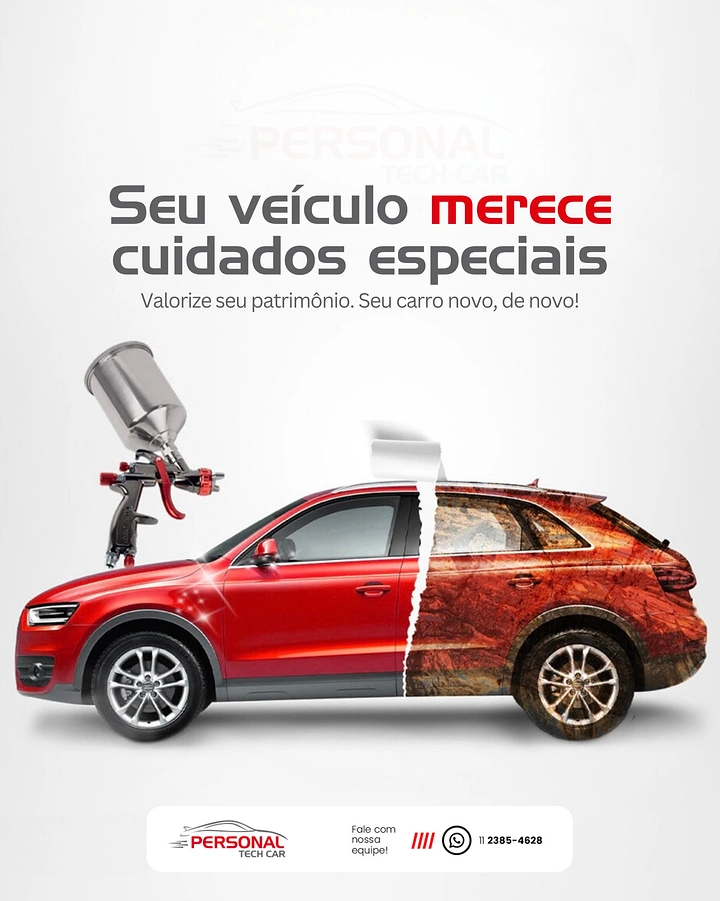 Car Wash & Detailing creative ad: Peeling rusty skin reveals new paint