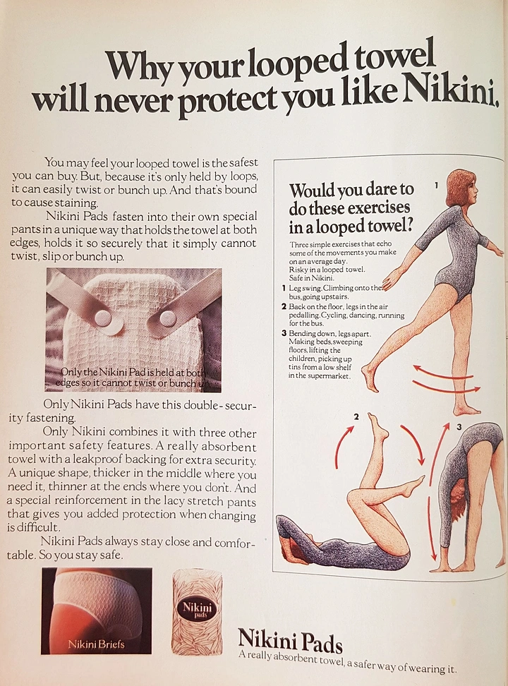 Period Care & Feminine Hygiene creative ad: Exercise testing makes product claim memorable
