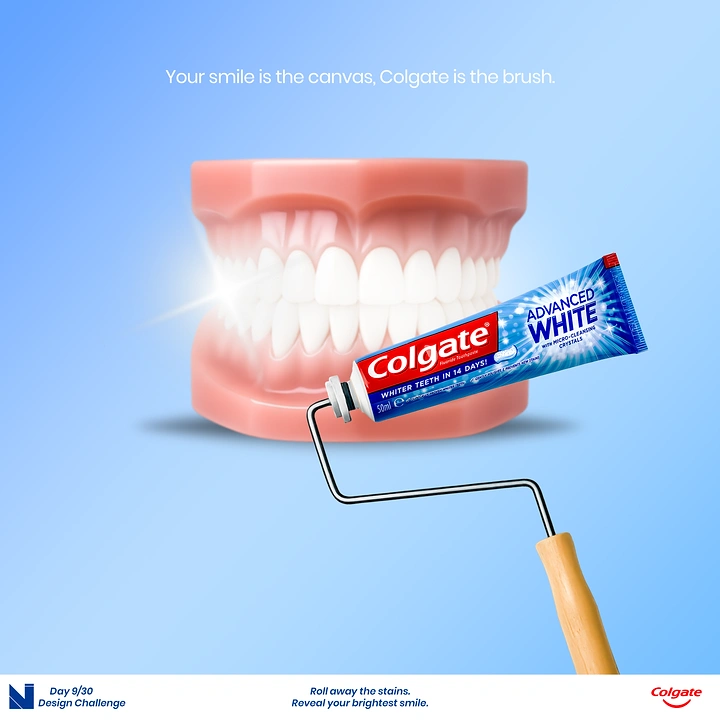 Toothpaste & Oral Care creative ad: Smile becomes a painted canvas
