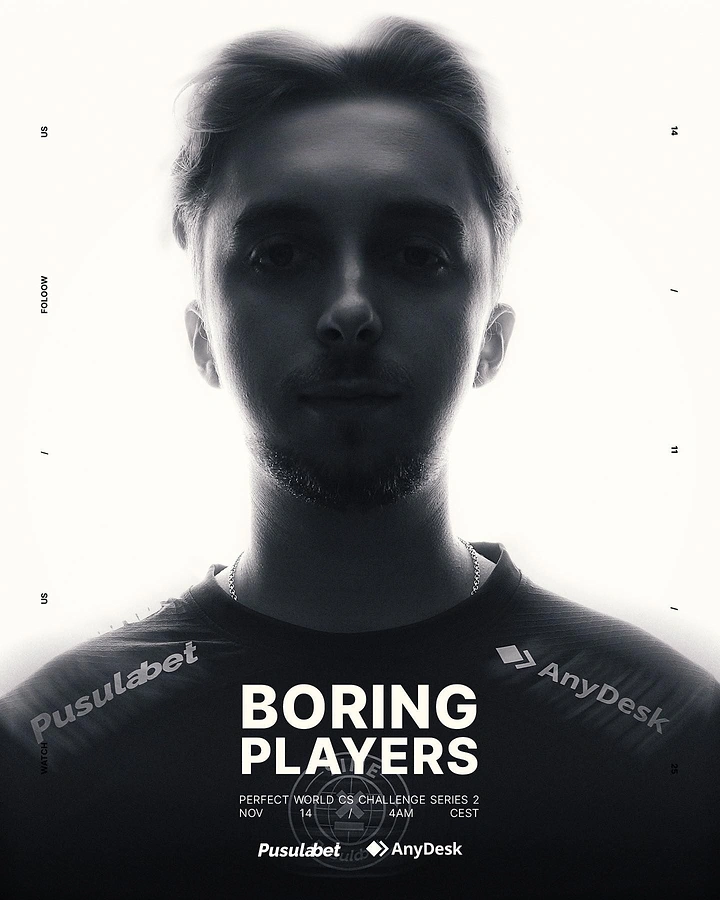 Gaming & Esports creative ad: Ironic 'Boring Players' high-key esports portrait