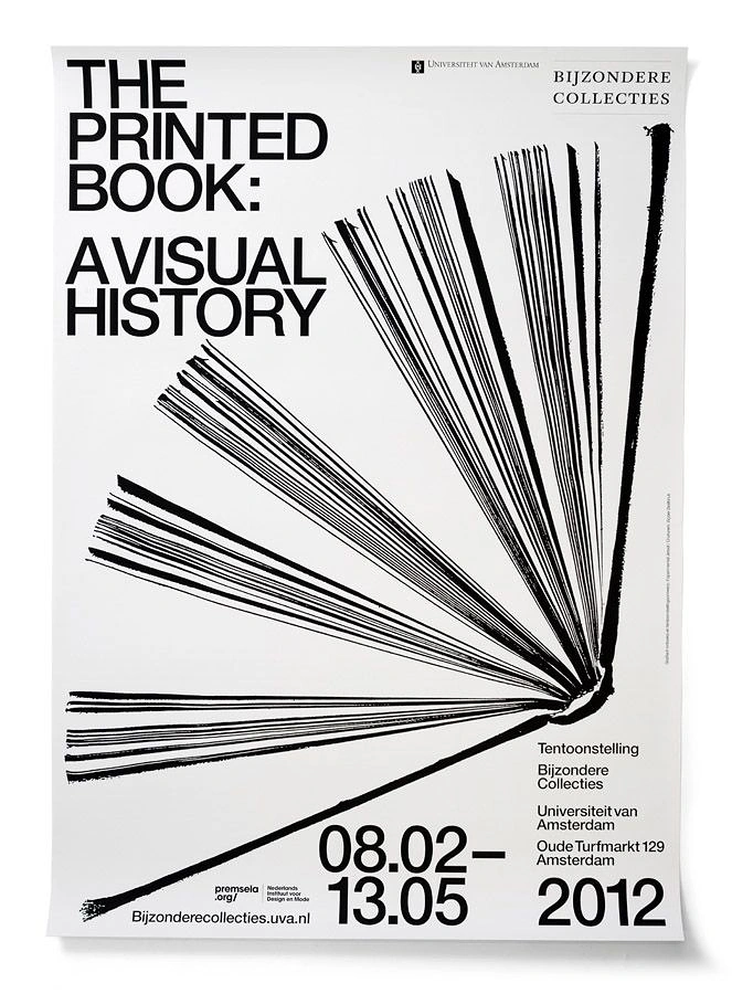 Museums & Art Galleries creative ad: Open book with pages transforming into radiating black lines