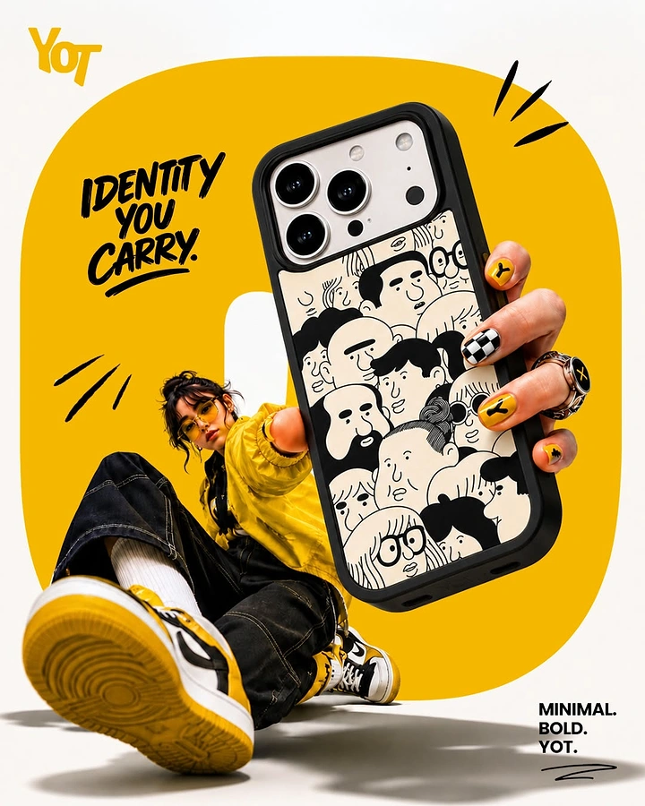 Phone Cases & Mobile Accessories creative ad: Identity becomes wearable case artwork