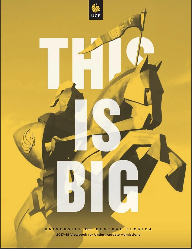 Universities & Colleges creative ad: Typography merges with monumental sculpture