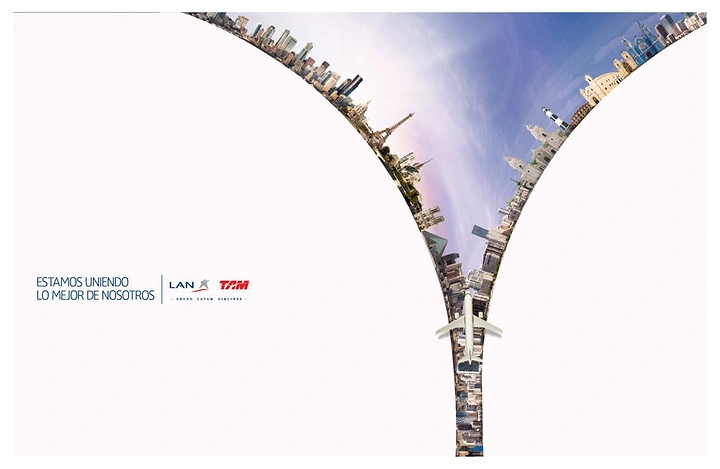 Airlines creative ad: Architectural arches create wing metaphor