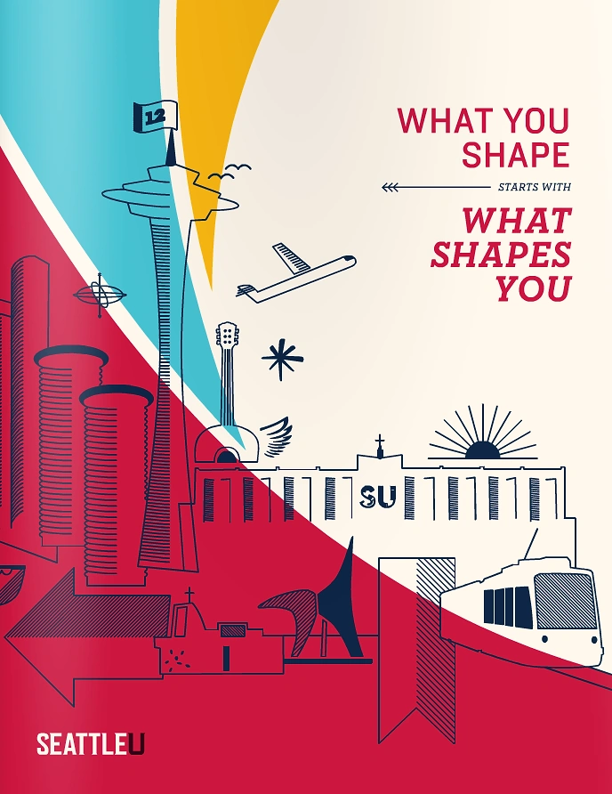 Universities & Colleges creative ad: Illustration turns shaping into typography