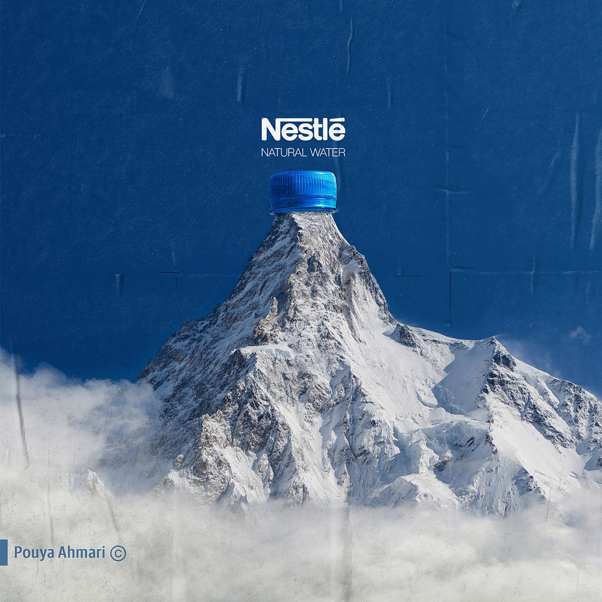 Instagram post: Bottle transformed into a mountain peak
