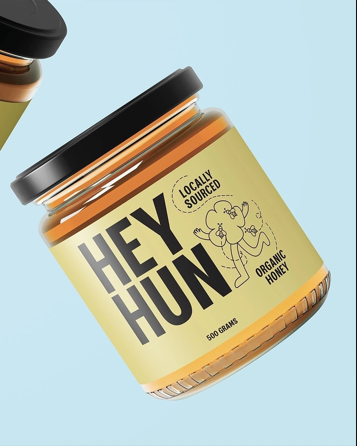Honey Brands creative ad: Playful Hey Hun naming treatment